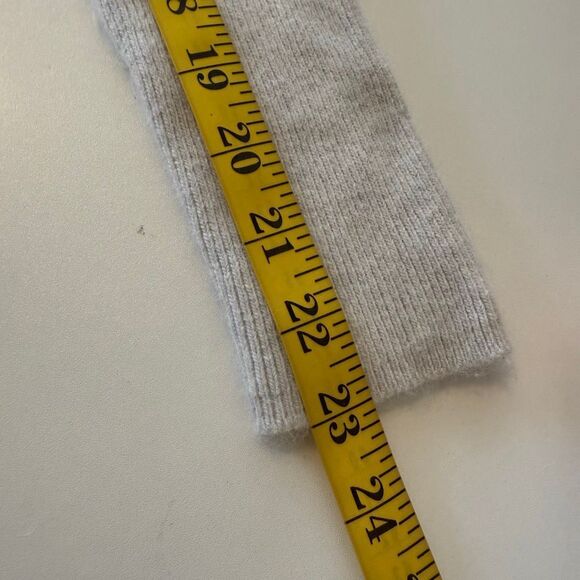 Club Monaco Heather Gray Cashmere/Lambswool Blend Waffle Knit Hooded Sweater SzM - Picture 11 of 12